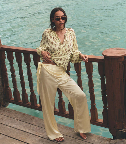 LAVON SCARF PANT -- VANILLA