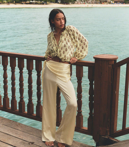 LAVON SCARF PANT -- VANILLA