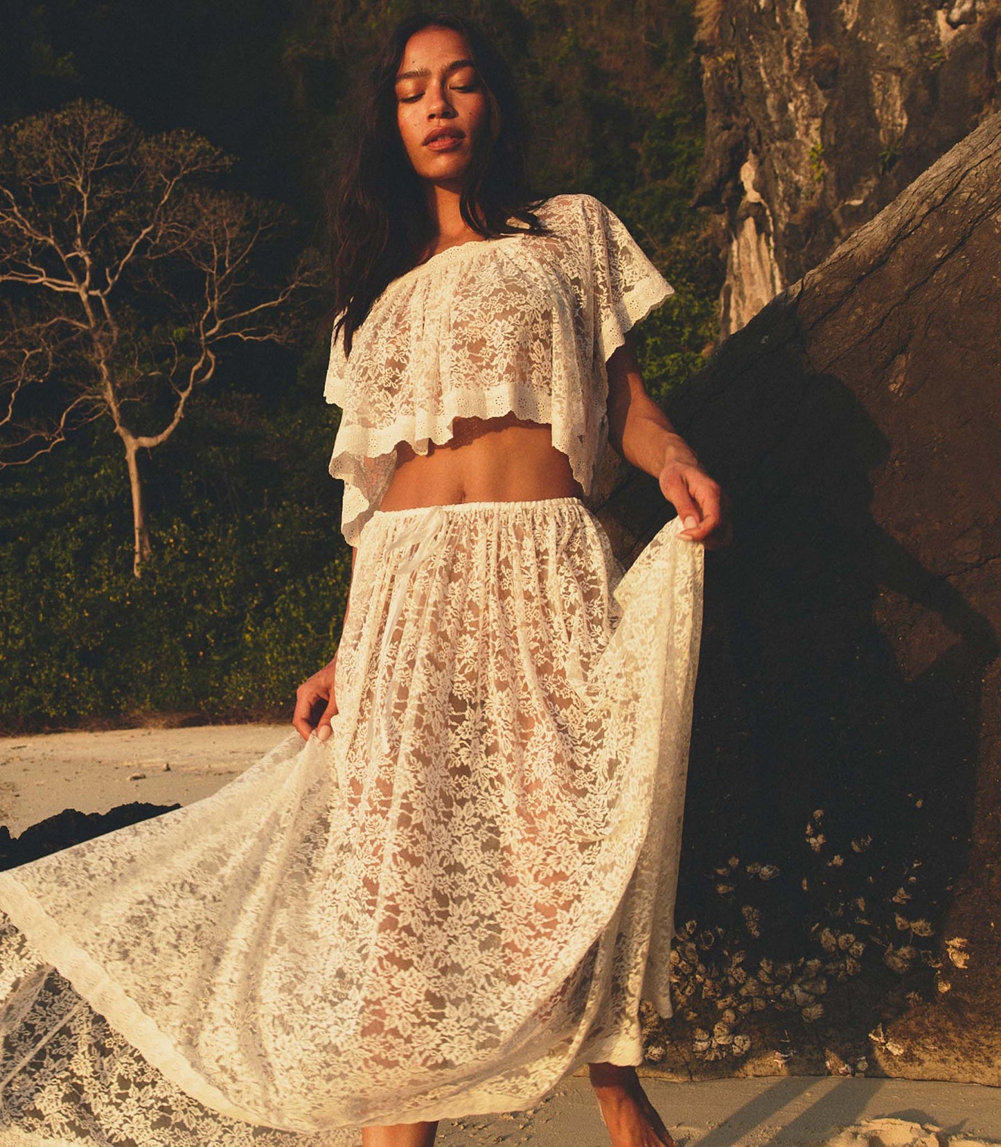 ZINNIA SKIRT -- SALT